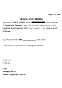 request letter to open an account