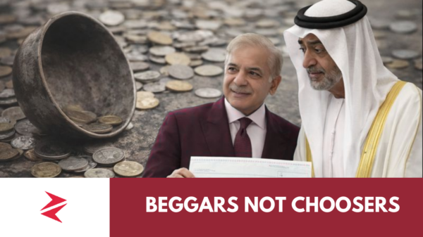 Cheque exchange amidst scattered coins