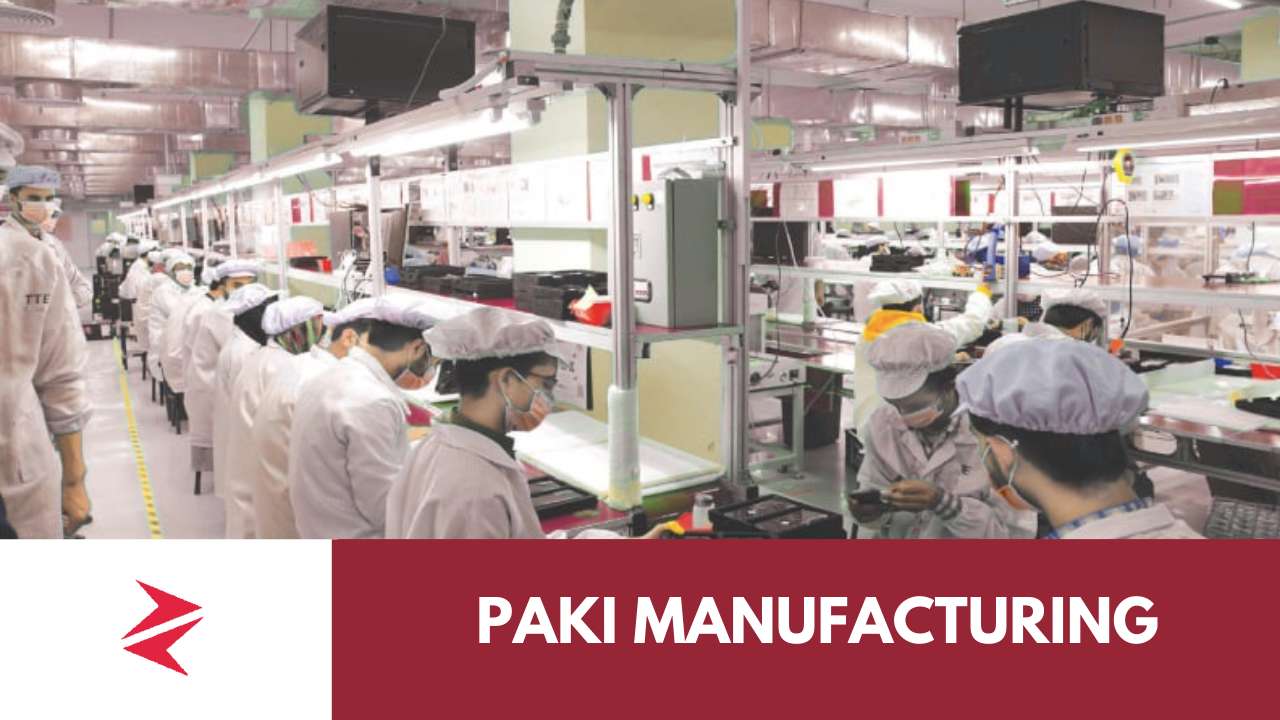 Workers assembling and testing smartphones at a mobile phone manufacturing facility in Pakistan