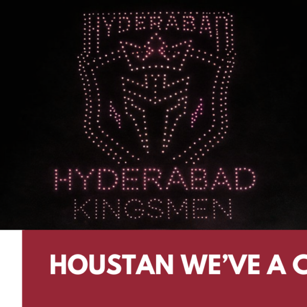 Hyderabad Kingsmen logo contrasted against local cultural textures amid PSL naming controversy.