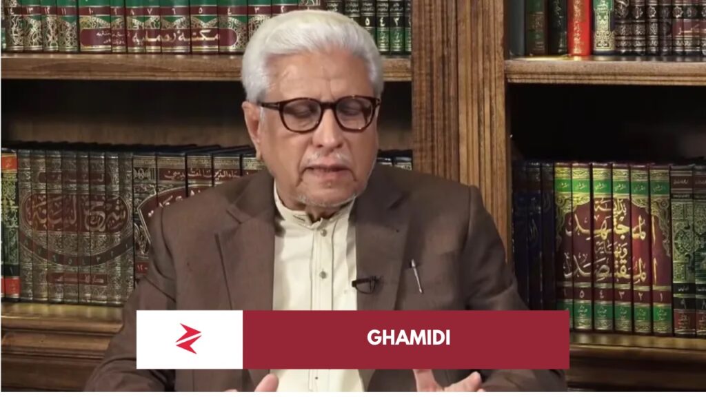 Islamic scholars studying classical manuscripts in a traditional library reflecting debate within Islamic thought.