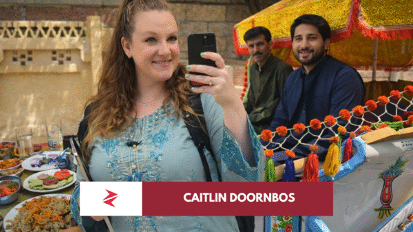 Caitlin Doornbos engaging with locals in Islamabad showcasing Pakistan’s hospitality and cultural warmth
