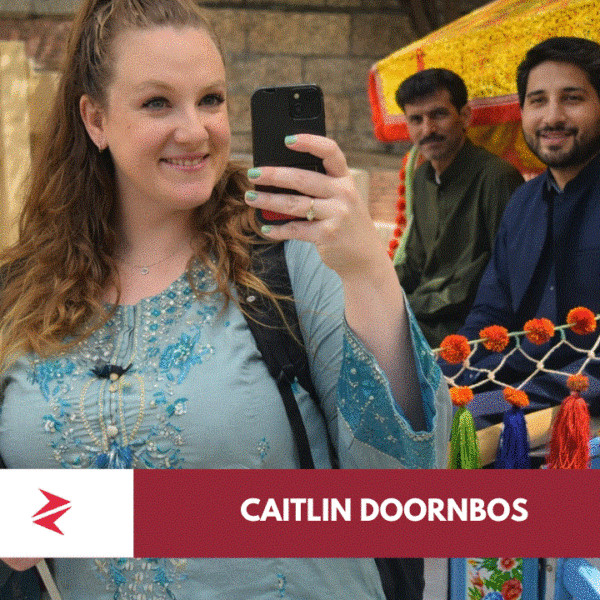 Caitlin Doornbos engaging with locals in Islamabad showcasing Pakistan’s hospitality and cultural warmth