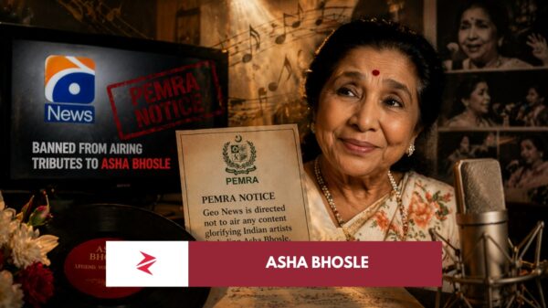 Muted broadcast of Asha Bhosle tribute on Geo News under PEMRA restrictions representing media censorship in Pakistan
