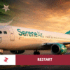 Serene Air aircraft lineup on runway representing Pakistan aviation restart after PCAA suspension