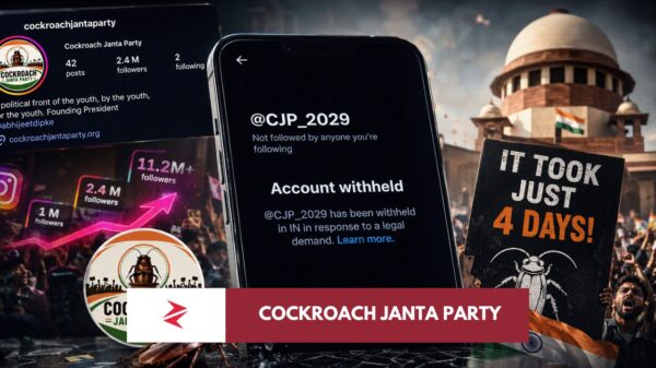 Cockroach Janta Party social media surge and account withheld in India after viral youth political satire movement