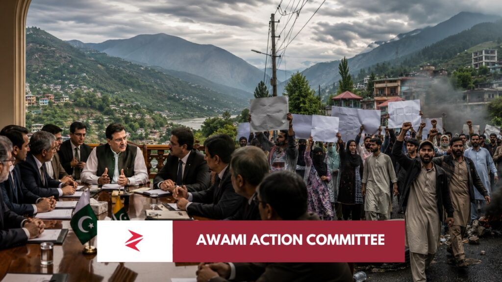 Azad Jammu and Kashmir government dialogue table and public protest route in Muzaffarabad before June 9 JAAC agitation