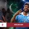 Young Arslan Ash playing Tekken in a Lahore arcade beside the Pakistani eight-time EVO champion
