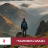 Person navigating a difficult mountain path as a metaphor for turning failure into progress through learning and correction