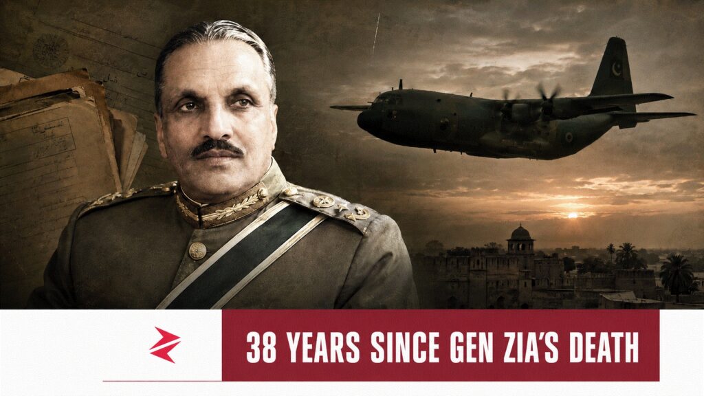 General Zia-ul-Haq with a Pakistan Air Force C-130 and confidential inquiry files marking 38 years since the Bahawalpur crash