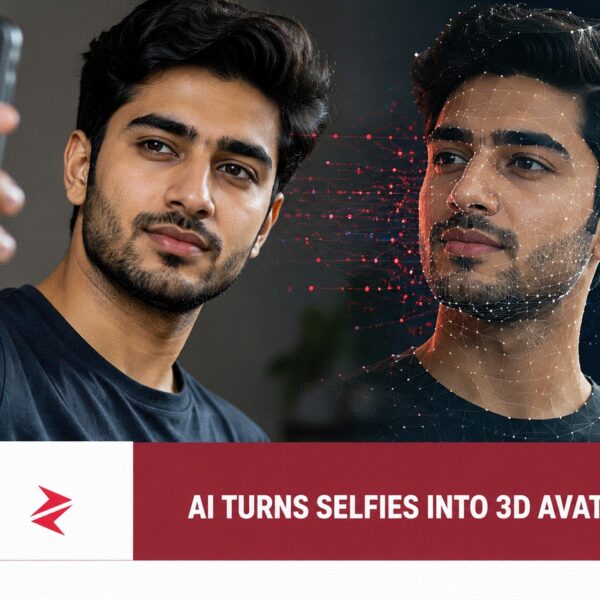 Pakistani man using artificial intelligence to transform a smartphone selfie into a realistic 3D avatar