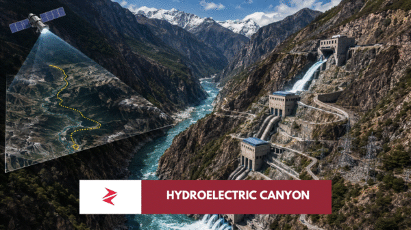 Google Earth visualization of China's Yarlung Tsangpo hydropower project compared with realistic cascade dam engineering in the Himalayan Grand Canyon.