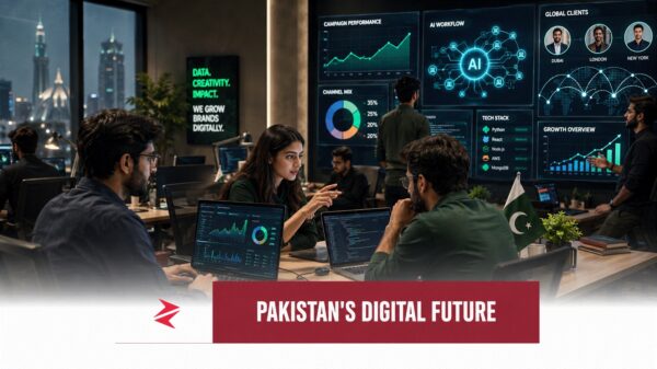 Pakistani digital marketing and software development team using AI, analytics and code to serve global clients in 2026