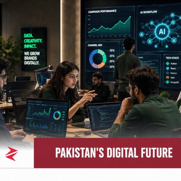 Pakistani digital marketing and software development team using AI, analytics and code to serve global clients in 2026