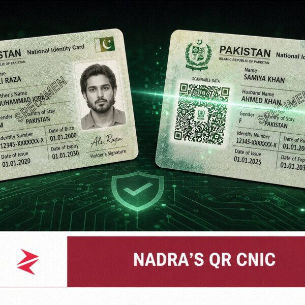 Pakistan’s old chip-based Smart NIC compared with NADRA’s new QR-based CNIC