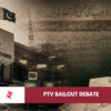 Pakistan Television headquarters, vintage camera and digital streaming phone illustrating PTV’s Rs13 billion bailout