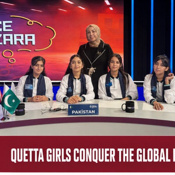 Quetta girls representing Pakistan after winning the 2026 Maarif International Turkish Debate Competition in Türkiye