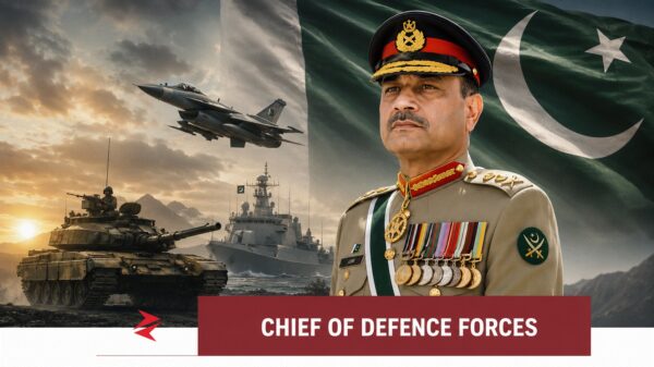 Field Marshal Syed Asim Munir representing Pakistan’s unified Army, Navy and Air Force command as Chief of Defence Forces