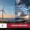 Identical wind turbines experiencing steady and highly variable wind conditions despite the same average wind speed