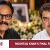 Editorial portraits of Mushtaq Khan and Raza Murad accompanying coverage of Khan’s Mumbai funeral.