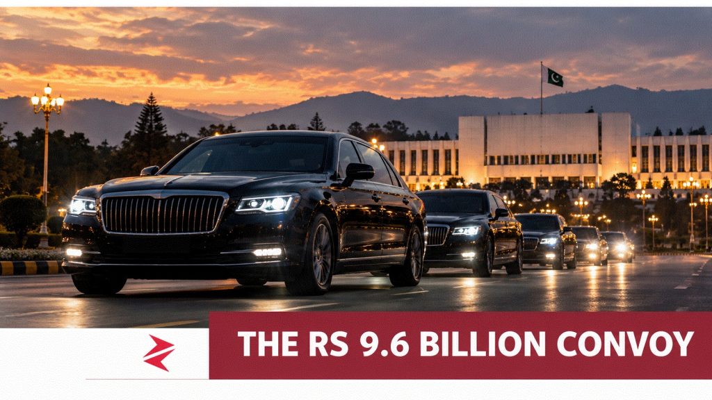 Illustrative luxury vehicle convoy in Islamabad representing Pakistan’s proposed Rs 9.6 billion SCO summit fleet