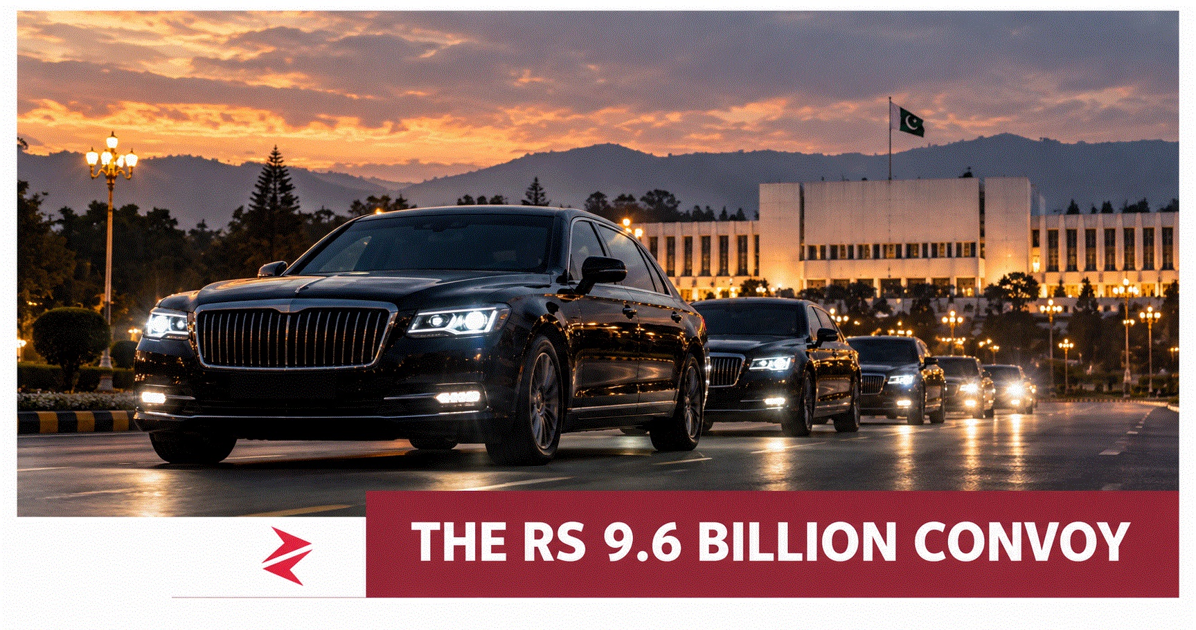 Illustrative luxury vehicle convoy in Islamabad representing Pakistan’s proposed Rs 9.6 billion SCO summit fleet