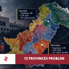 Pakistan administrative restructuring debate showing proposed new provinces, Bahawalpur, Islamabad and Karachi against Parliament House.