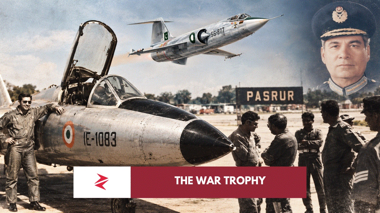 Captured Indian Air Force Folland Gnat IE-1083 at Pasrur after its 3 September 1965 encounter with Pakistan Air Force F-104 pilot Hakimullah.
