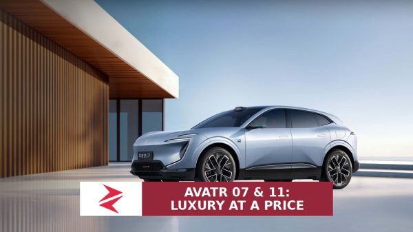 AVATR 07 electric SUV with the Zorays logo and headline: AVATR 07 & 11, luxury at a price.