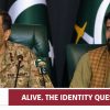 Editorial illustration of DG ISPR Ahmed Sharif Chaudhry and retired Pakistani soldier Muhammad Asif during the disputed Budgam identity briefing