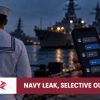 Editorial illustration of a sailor, naval ships and online messages accompanying the Pradeep Mukherjee espionage allegations