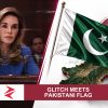 AI-generated editorial illustration: Conceptual editorial illustration for Glitch Meets Pakistani Flag. Not a documentary photograph.