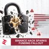 AI-generated editorial illustration: Conceptual editorial illustration for Binance Hack Sparks Funding Fallout. Not a documentary photograph.