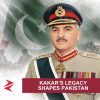 AI-generated editorial illustration: Conceptual editorial illustration for Kakar’s Legacy Shapes Pakistan. Not a documentary photograph.