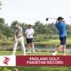 AI-generated editorial illustration: Conceptual editorial illustration for England Golf, Pakistan Record. Not a documentary photograph.