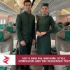Branded editorial image of the new HSY-designed PIA cabin crew uniform