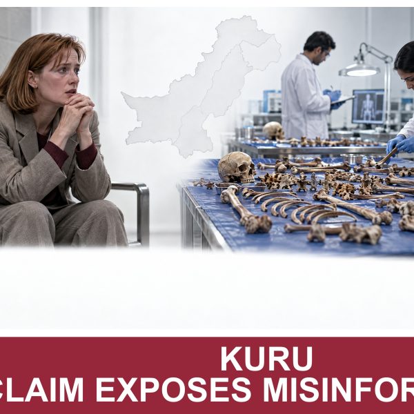 AI-generated editorial illustration: Conceptual editorial illustration for Kuru Claim Exposes Misinformation. Not a documentary photograph.