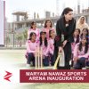 AI-generated editorial illustration: Conceptual editorial illustration for Maryam Nawaz Sports Arena Inauguration. Not a documentary photograph.