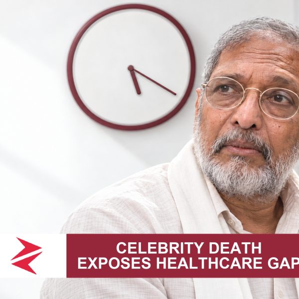 AI-generated editorial illustration: Conceptual editorial illustration for Celebrity Death Exposes Healthcare Gap. Not a documentary photograph.