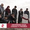 AI-generated editorial illustration: Conceptual editorial illustration for Unverified Gaza Casualty Figures. Not a documentary photograph.