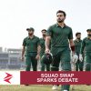 AI-generated editorial illustration: Conceptual editorial illustration for Squad Swap Sparks Debate. Not a documentary photograph.
