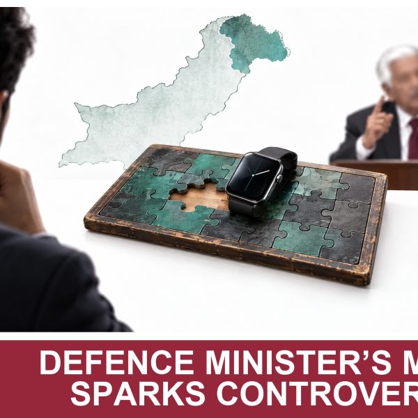 AI-generated editorial illustration: Conceptual editorial illustration for Defence Minister’s Meme Sparks Controversy. Not a documentary photograph.
