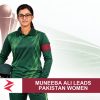AI-generated editorial illustration: Conceptual editorial illustration for Muneeba Ali Leads Pakistan Women. Not a documentary photograph.