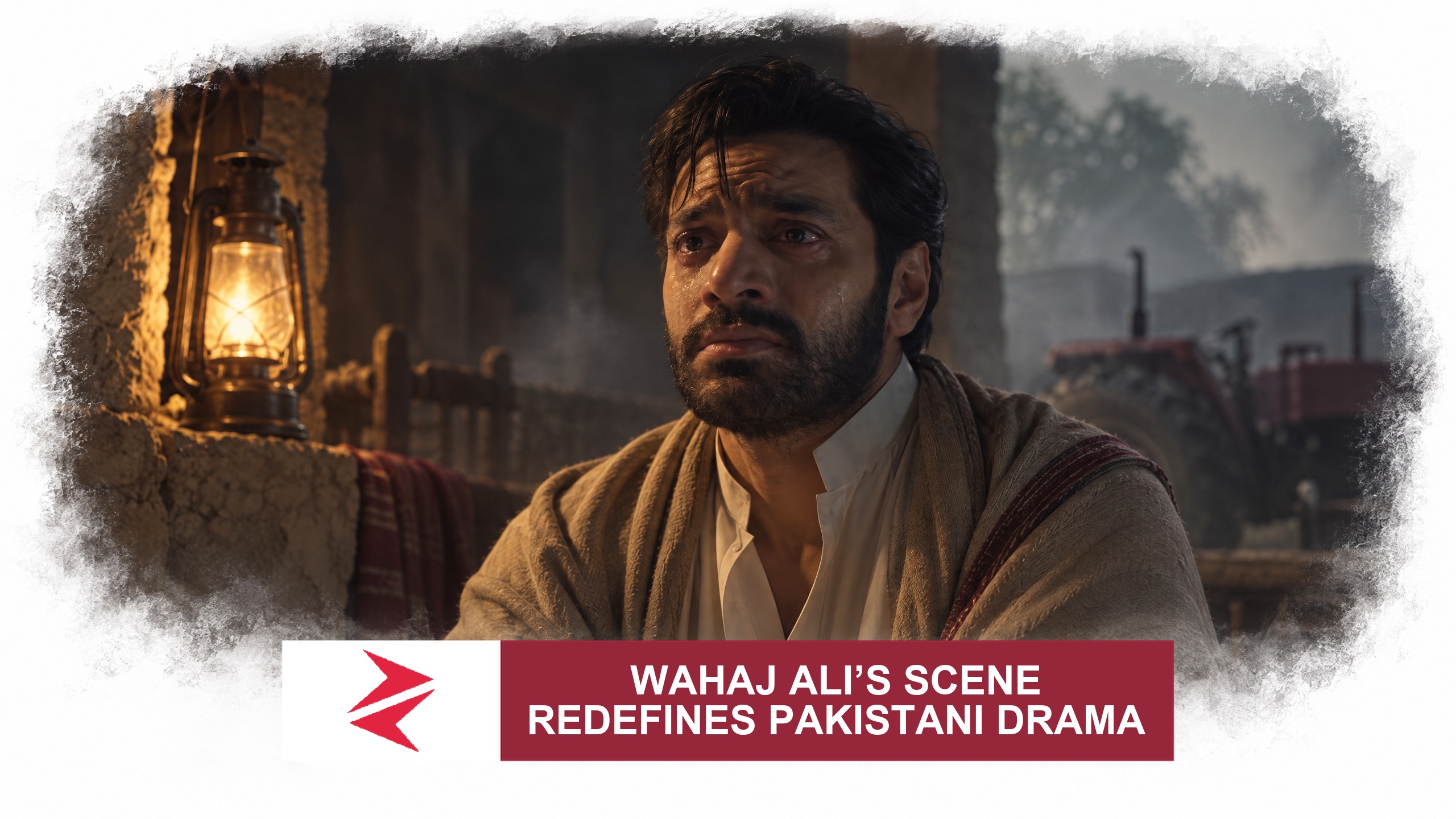 AI-generated editorial illustration: Conceptual editorial illustration for Wahaj Ali’s Scene Redefines Pakistani Drama. Not a documentary photograph.