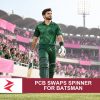 AI-generated editorial illustration: Conceptual editorial illustration for PCB Swaps Spinner for Batsman. Not a documentary photograph.