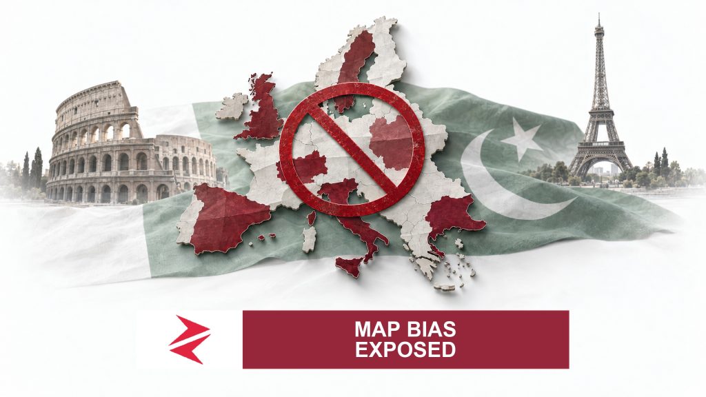 AI-generated editorial illustration: Conceptual editorial illustration for Map Bias Exposed. Not a documentary photograph.