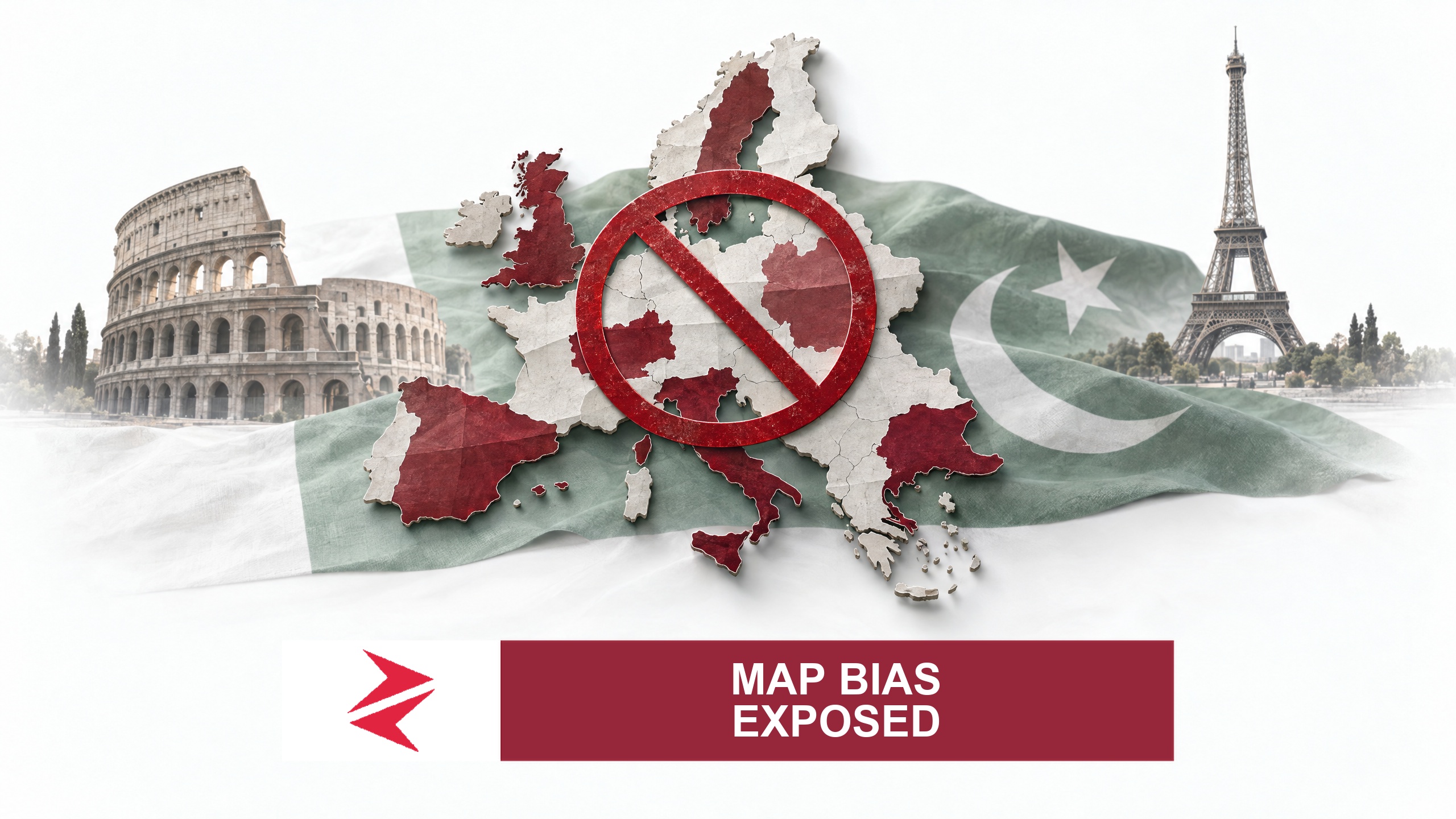 AI-generated editorial illustration: Conceptual editorial illustration for Map Bias Exposed. Not a documentary photograph.