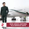 AI-generated editorial illustration: Conceptual editorial illustration for New Green Uniform, Old Service Gaps. Not a documentary photograph.