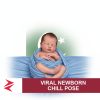 AI-generated editorial illustration: Conceptual editorial illustration for Viral Newborn Chill Pose. Not a documentary photograph.