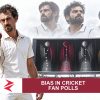 AI-generated editorial illustration: Conceptual editorial illustration for Bias in Cricket Fan Polls. Not a documentary photograph.